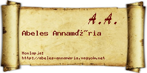 Abeles Annamária névjegykártya